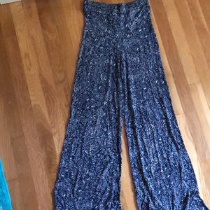 Paisley Print High Waisted Flowy Pants
